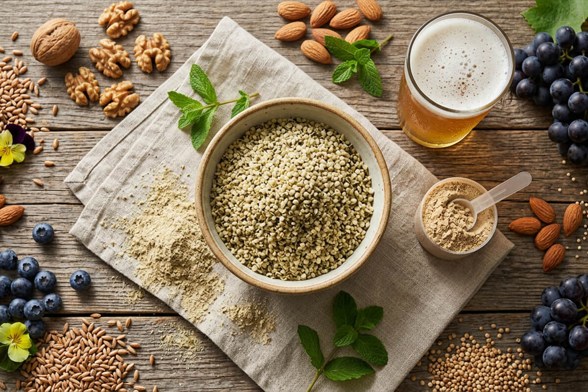 prodotti alimentari canapa semi farina proteine birra