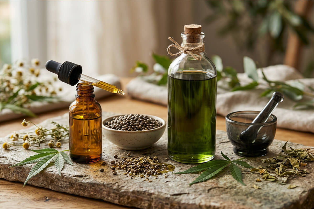 benefici olio di canapa CBD e olio di semi di canapa