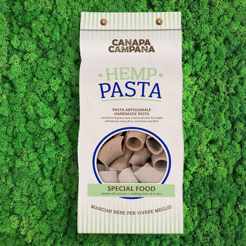 pasta alla canapa paccheri