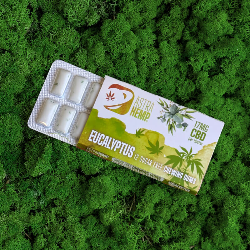 gomme da masticare con cbd chewing gum gusto eucalipto