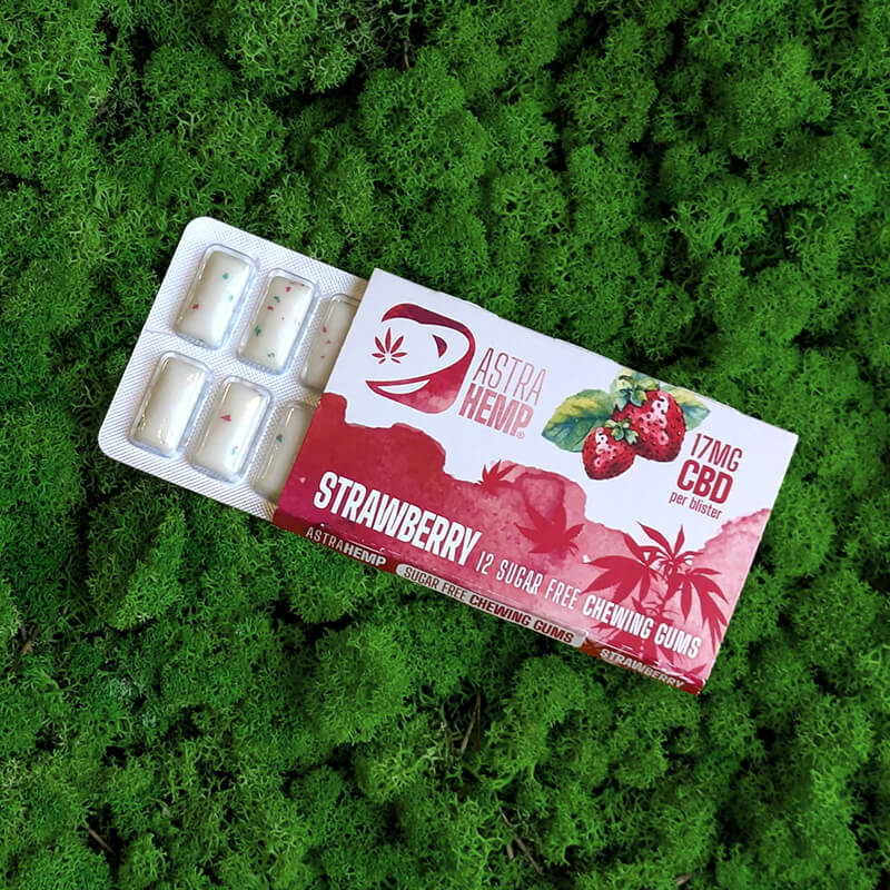 chewing gum gomme da masticare cbd fragola