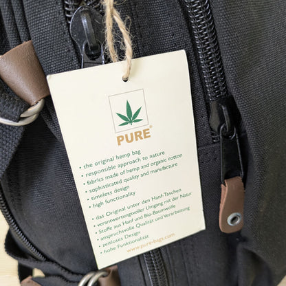 zaino tre tasche Pure in tessuto di canapa con cerniere