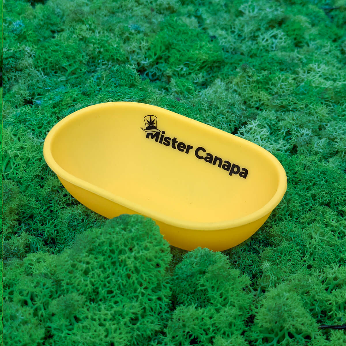ciotola per rollare ovale in silicone colore giallo