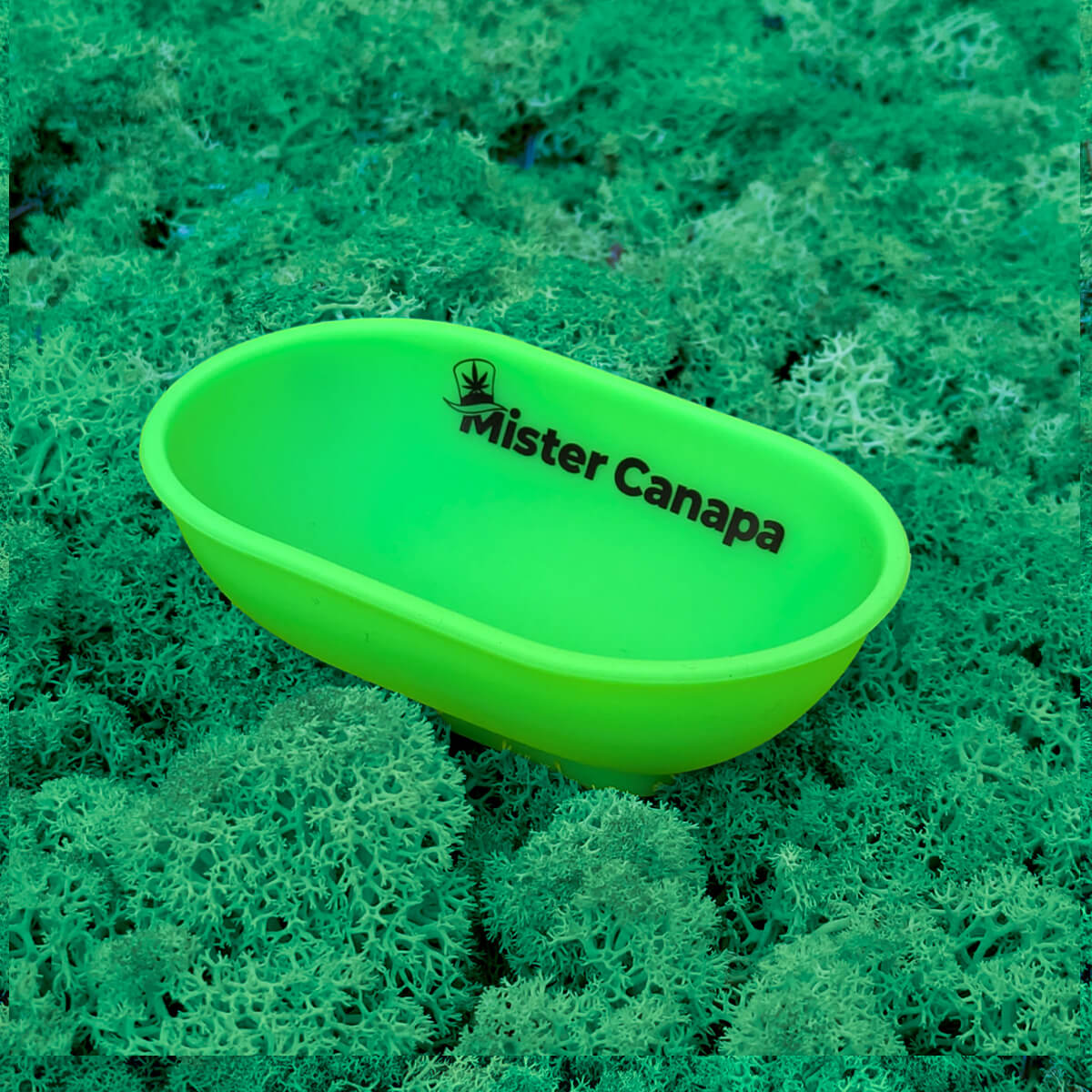ciotola per rollare ovale in silicone colore verde