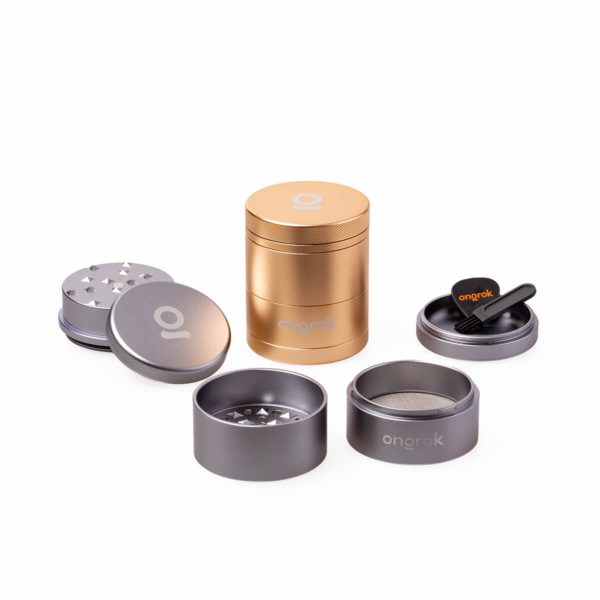 ongrok grinder storage pyramid teeth 60 mm alluminio aeronautico